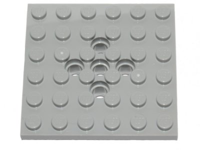 LEGO part Plate, Modified 6 x 6 with 5 Pin Holes (73110)