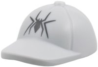 LEGO part Minifigure, Headgear Cap - Short Smooth Curved Bill with Seams and Button on Top with Black Spider Pattern 7314pb01
