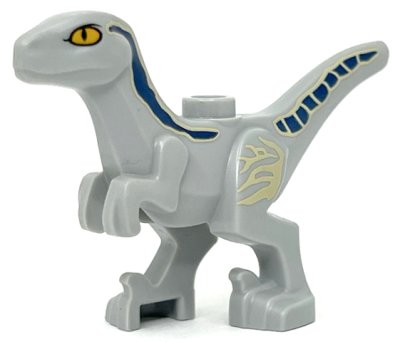 LEGO part Dinosaur Raptor / Velociraptor Baby with Dark Blue and Tan Markings Pattern (Jurassic World Beta) (77862pb01)