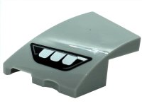 LEGO part Wedge 3 x 2 Left No Studs with Mercedes-Benz Car Headlight, Silver Outline, 3 Rectangular White Bulbs Pattern 80177pb004