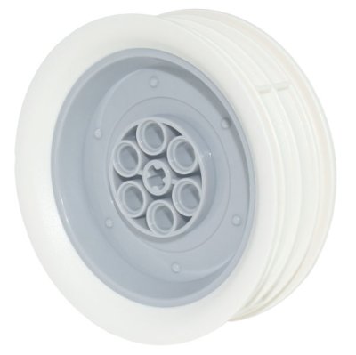 LEGO part Wheel 62.3mm D. x 20.3mm Motorcycle with Molded White Wall Outer Rim Pattern (84772pb01)