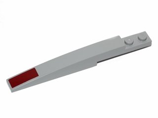 LEGO part Slope, Curved 10 x 1 with Dark Red Rectangle Pattern on Front (Sticker) - Set 75012 (85970pb005)