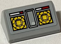 LEGO part Slope 30 1 x 2 x 2/3 with Yellow Knobs and Signal Strength Display Pattern (Sticker) - Set 8424 85984pb013