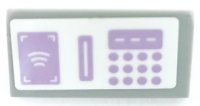 LEGO part Slope 30 1 x 2 x 2/3 with Lavender Keypad, Card Reader and Contactless Payment Screen Pattern (Sticker) - Set 41450 85984pb400