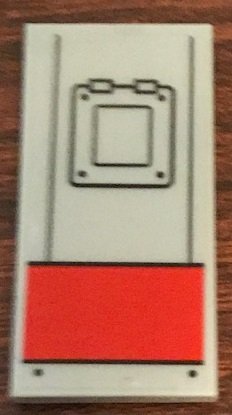 LEGO part Tile 2 x 4 with Red Rectangle and Black Lines Hatch Pattern (Sticker) - Set 76127 (87079pb0605)