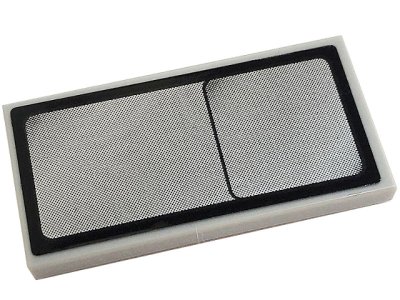 LEGO onderdeel Tile 2 x 4 with Silver Vehicle Mirror with Black Border Pattern (Sticker) - Set 42128 (87079pb1071)