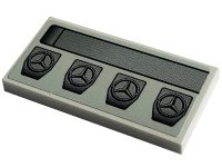 LEGO part Tile 2 x 4 with Black Mercedes-Benz Logos and Stripe Pattern (Sticker) - Set 42129 87079pb1141