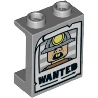 LEGO part Panel 1 x 2 x 2 with Side Supports - Hollow Studs with Underminer Wanted Poster Pattern 87552pb048