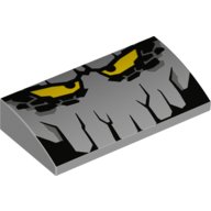LEGO part Slope, Curved 2 x 4 x 2/3 with Bottom Tubes with Rock Monster Eyes Pattern 88930pb072