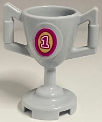 LEGO part Minifigure, Utensil Trophy Cup with Magenta Number 1 in Gold Oval Pattern (Sticker) - Set 41126 89801pb10