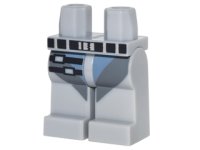 LEGO part Hips and Legs with Sand Blue and Dark Bluish Gray Straps, Black Belt and 2 Black Straps with Silver Buckles Pattern 970c00pb0701