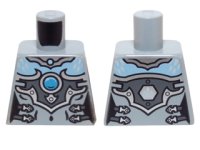 LEGO part Torso Chima Female Outline with Bright Light Blue Chest, Silver Armor and Buckles and Dark Azure Round Jewel (Chi) Pattern 973pb1628