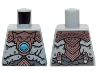 LEGO part Torso Copper Armor, Dark Azure Round Jewel (Chi) Pattern 973pb1717