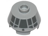 LEGO part Cone 2 x 2 Truncated with Dark Bluish Gray Millennium Falcon Cockpit on Side Pattern 98100pb15
