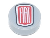 LEGO part Tile, Round 1 x 1 with FIAT Logo Pattern 98138pb136