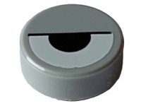 LEGO part Tile, Round 1 x 1 with White Eye Partially Closed with Black Half Circle Pupil and Line Pattern 98138pb388