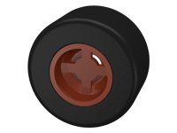 LEGO part Wheel 8mm D. x 9mm for Slicks, Hole Notched for Wheels Holder Pin with Black Tire Smooth Small Wide Slick (30027b / 30028) 30027bc01