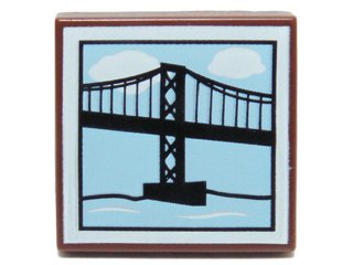 LEGO part Carreau 2 x 2 avec motif pont suspendu (3068pb0674)