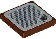 LEGO part Tile 2 x 2 with Super Mario Scanner Code 'DK' and Music Notes Pattern (Sticker) - Set 71424 3068pb2290