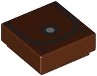 LEGO part Tile 1 x 1 with Black Curved Line and White Dot Pattern (BrickHeadz Tusken Raider Utility Belt Pocket) 3070pb269