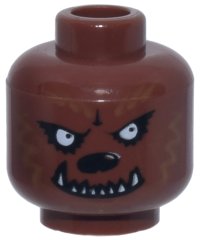 LEGO part Minifigure, Head Werewolf Pattern 3626pb0390