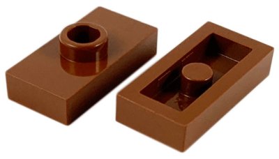 LEGO part Plate, Modified 1 x 2 with 1 Stud without Groove (Jumper) (3794a)