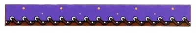 LEGO part Tile 1 x 8 with Dark Purple Cloth Strip with Bright Light Orange Dots, Dark Brown Stitching, Silver Nails and Eyelets Pattern (4162pb317)