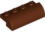 LEGO part Slope, Curved 2 x 4 with 4 Recessed Studs 5842