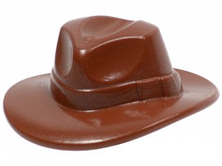 LEGO part Minifigure, Headgear Hat, Wide Brim Outback Style (Fedora) (61506)