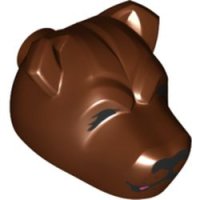 LEGO part Dog Head with Black Nose, Closed Eyes, Closed Mouth with Drool Pattern (HP Fluffy Left Head) 78536pb01