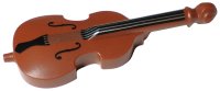 LEGO part Minifigure, Utensil Musical Instrument, Double Bass with Black Neck, Tailpiece, and F Holes and Silver Strings Pattern 80444pb01
