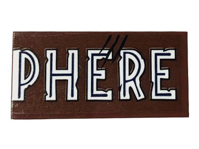 LEGO part Tile 2 x 4 with 'PHERE' and Scratches Pattern (Sticker) - Set 75929 (87079pb0811)