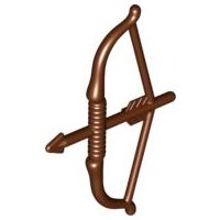 LEGO part Minifigure, Weapon Bow, Recurve with Round Limbs, Arrow Drawn (93231)