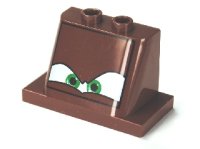 LEGO part Windscreen 2 x 3 x 2 with 2 x 4 Base with Eyes on White Background Pattern 4 93598pb06