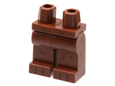LEGO part Hips and Legs with Dark Brown Fur and Toes Pattern (970c00pb1363)