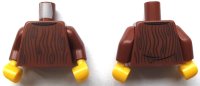 LEGO part Torso Sweater with Dark Brown Wood Grain Pattern (BAM) / Reddish Brown Arms / Yellow Hands 973pb5409c01