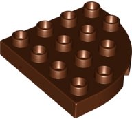 LEGO onderdeel Duplo, Plate Round Corner 4 x 4 98218