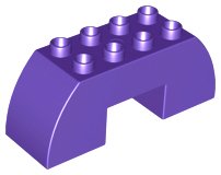 LEGO part Duplo, Brick 2 x 6 x 2 Slope Curved Double with 2 x 2 Cutout on Bottom (11197)