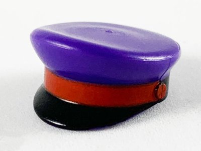 LEGO part Minifigurine, Coiffe Casquette, Capitaine avec Visière Noire et Motif Tresse Rouge (12895pb04)