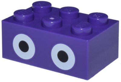 LEGO part Stein 2 x 3 con Patrón de Ojos Circulares Negro y Blanco (Super Mario Nabbit) (3002pb42)