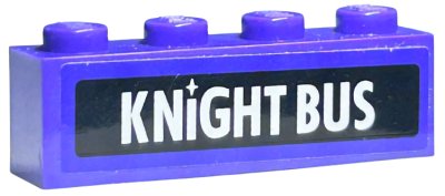 LEGO part Steen 1 x 4 with 'KNIGHT BUS' Pattern (Sticker) - Set 4866 (3010pb154)