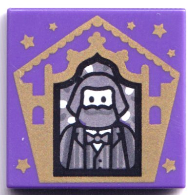 LEGO part Piastrella 2 x 2 with HP Chocolate Frog Card Bertie Bott Pattern (3068pb1736)