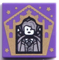 LEGO part Platte 2 x 2 mit HP Chocolate Frog Card Gilderoy Lockhart Muster 3068pb1747