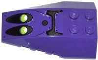 LEGO part Wedge 6 x 4 Triple Curved with Lime Jet Engines, Filler Cap, Dark Purple Panels and Bolts Pattern (Sticker) - Set 70128 43712pb042