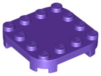 LEGO part Plate, Modified 4 x 4 with Rounded Corners and 4 Feet 66792