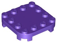 LEGO part Plate, Modified 4 x 4 with Rounded Corners and 4 Feet (66792)