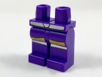LEGO part Hips and Legs with Silver Belt, Skirt, Nougat Legs, and Boots with Silver Rim Pattern 970c00pb0733