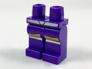 LEGO part Hips and Legs with Silver Belt, Skirt, Nougat Legs, and Boots with Silver Rim Pattern (970c00pb0733)