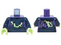 LEGO part Torso Ninjago Tattered Dark Blue and Yellowish Green Robe and Dark Blue Belt Pattern / Dark Blue Arms / Yellowish Green Hands 973pb2084c01
