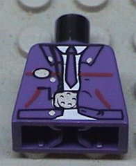 LEGO part Torso Harry Potter Bus Driver Jacket and Dark Purple Tie Pattern 973px397